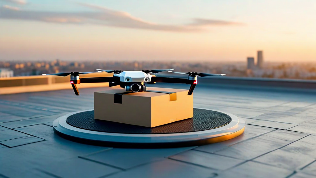Autonomous drone delivery to industrial rooftop pad